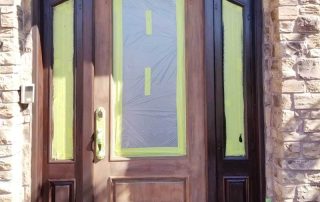 Staining Mahogany Door in Dark Brown matching to old stain with Chromatist Painters