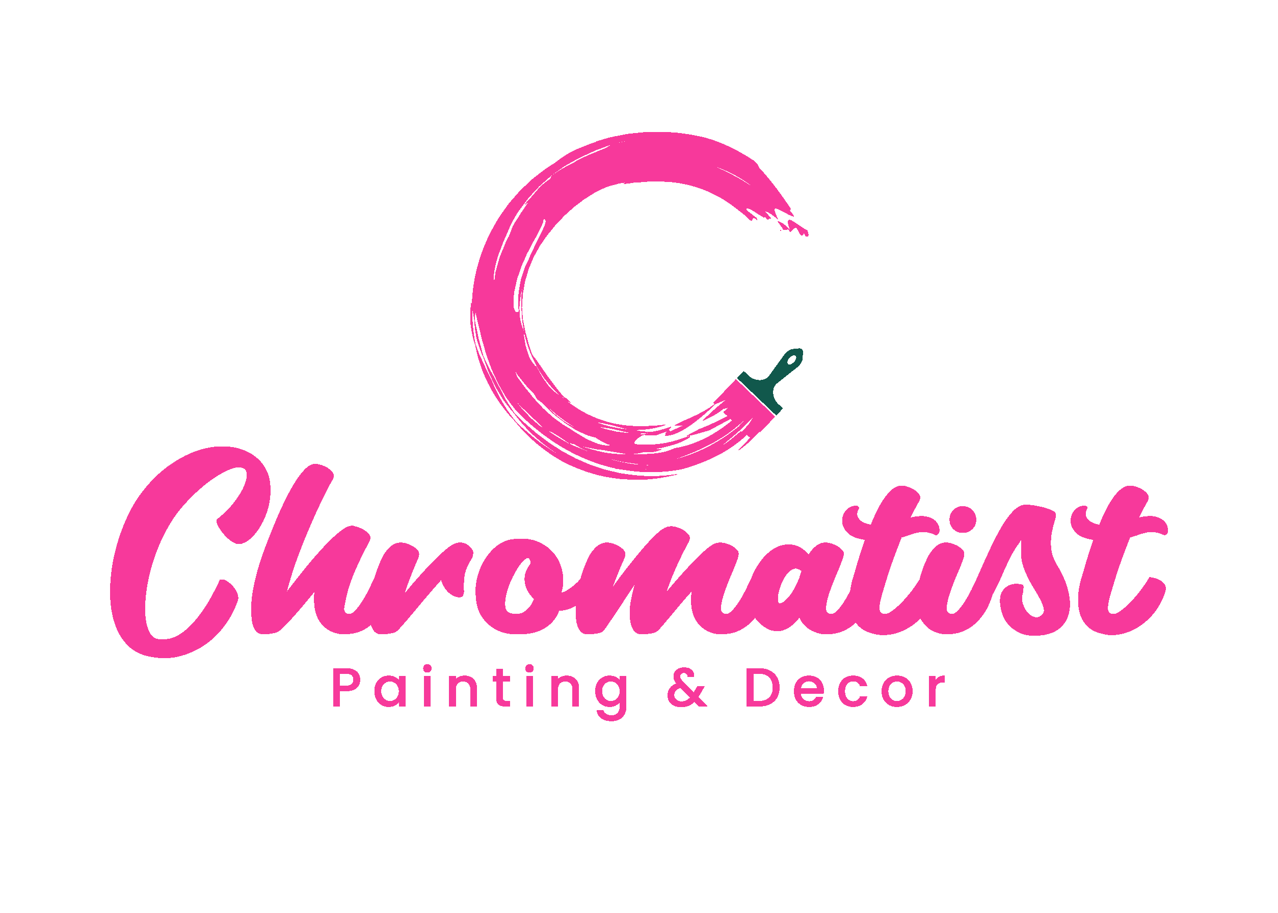 Chromatist Logo: C shaped brush stroke, and painting and decor