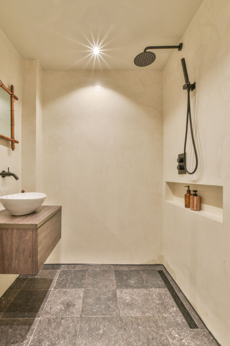Microcement over Tile | Kitchen Backsplash, Floor and Bathroom