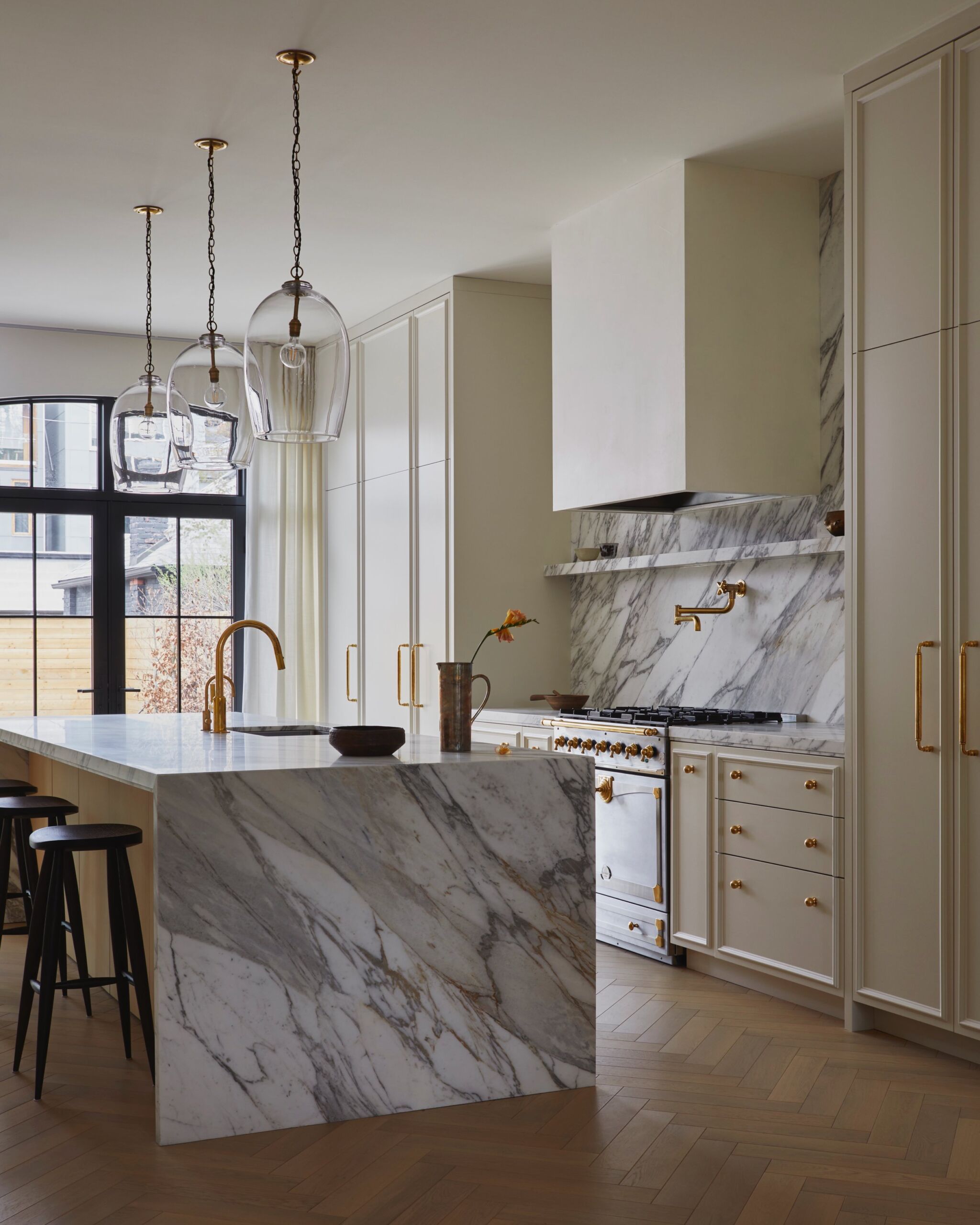 Lime Plaster Range Hood Installed for Studio Meg Cassidy Project