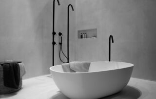 Modern Seamless Microcement home spa walls and floors