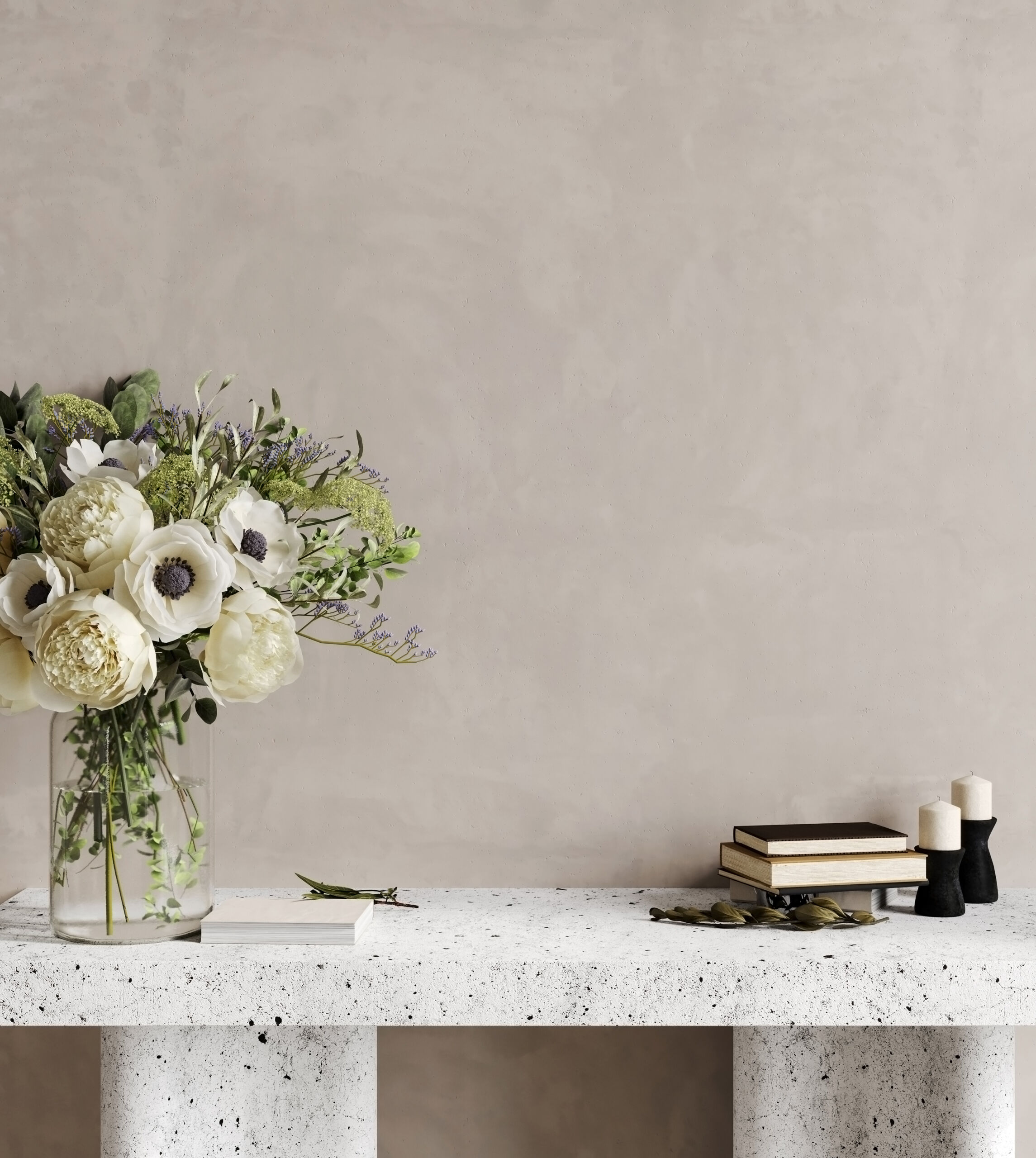 earthy-beige-limewash-in-mt-pleasant-rosedale-rosedale Seamless beige limewash finish on a luxury living room feature wall in a Rosedale home, featuring a minimalist console and warm architectural lighting.